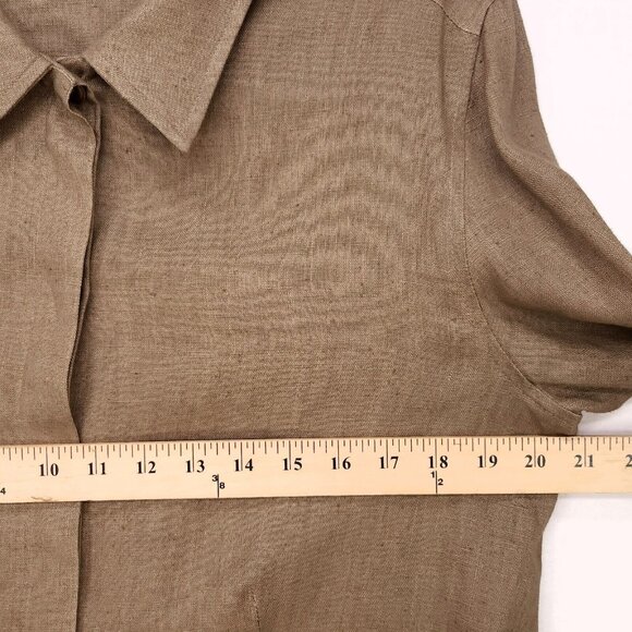 Caslon 100% Linen Jacket Invisible Button Up Lightweight Blazer Women's Large - Picture 6 of 11